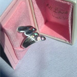 Sterling Silver and Abalone Shell Women's Ring